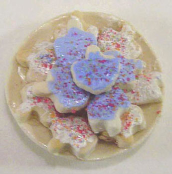 Dollhouse Miniature Plate Of Dreidel Cookies